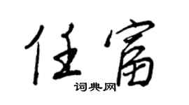 王正良任富行书个性签名怎么写