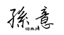 王正良孙意行书个性签名怎么写