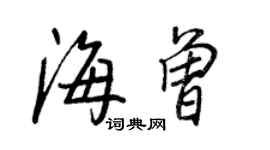 王正良海曾行书个性签名怎么写