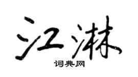 王正良江淋行书个性签名怎么写