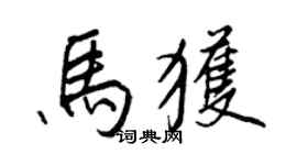 王正良马获行书个性签名怎么写