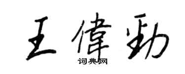 王正良王伟劲行书个性签名怎么写