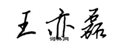 王正良王亦磊行书个性签名怎么写