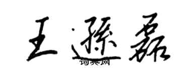 王正良王逊磊行书个性签名怎么写