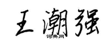 王正良王潮强行书个性签名怎么写