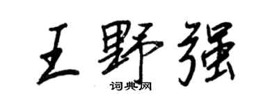 王正良王野强行书个性签名怎么写