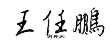 王正良王任鹏行书个性签名怎么写