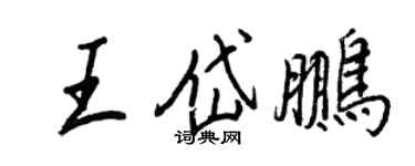 王正良王岱鹏行书个性签名怎么写