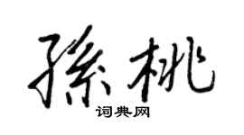 王正良孙桃行书个性签名怎么写