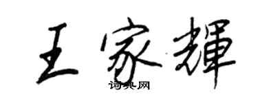 王正良王家辉行书个性签名怎么写