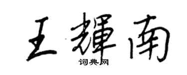 王正良王辉南行书个性签名怎么写