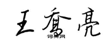 王正良王乔亮行书个性签名怎么写