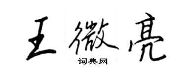 王正良王微亮行书个性签名怎么写