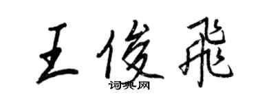 王正良王俊飞行书个性签名怎么写