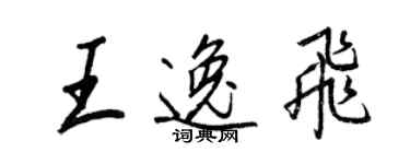 王正良王逸飞行书个性签名怎么写
