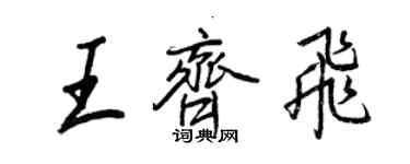 王正良王齐飞行书个性签名怎么写