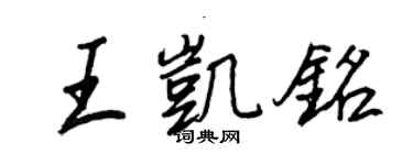 王正良王凯铭行书个性签名怎么写