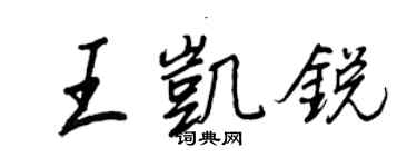 王正良王凯锐行书个性签名怎么写