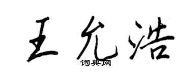 王正良王允浩行书个性签名怎么写
