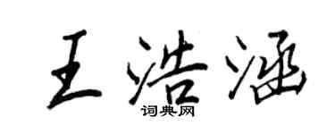 王正良王浩涵行书个性签名怎么写