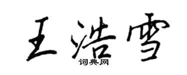 王正良王浩雪行书个性签名怎么写