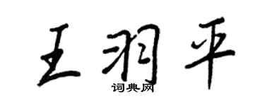 王正良王羽平行书个性签名怎么写