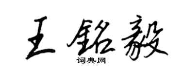 王正良王铭毅行书个性签名怎么写