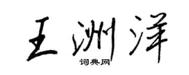 王正良王洲洋行书个性签名怎么写