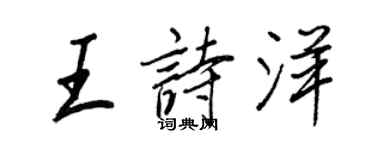 王正良王诗洋行书个性签名怎么写