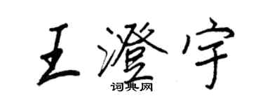 王正良王澄宇行书个性签名怎么写