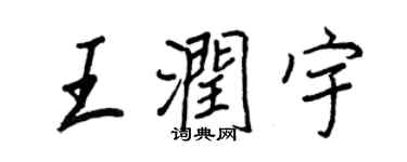 王正良王润宇行书个性签名怎么写