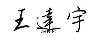 王正良王达宇行书个性签名怎么写