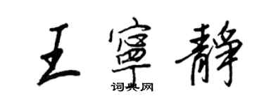 王正良王宁静行书个性签名怎么写