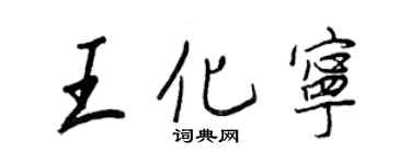 王正良王化宁行书个性签名怎么写