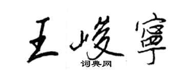 王正良王峻宁行书个性签名怎么写