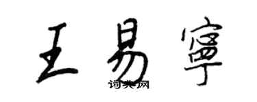 王正良王易宁行书个性签名怎么写