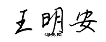 王正良王明安行书个性签名怎么写