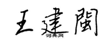 王正良王建闽行书个性签名怎么写