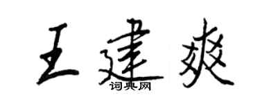 王正良王建爽行书个性签名怎么写