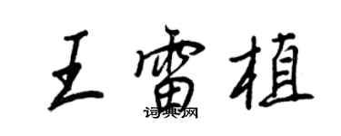 王正良王雷植行书个性签名怎么写
