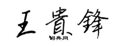 王正良王贵锋行书个性签名怎么写