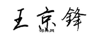王正良王京锋行书个性签名怎么写