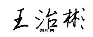 王正良王治彬行书个性签名怎么写
