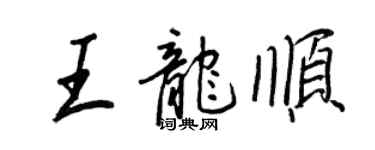 王正良王龙顺行书个性签名怎么写