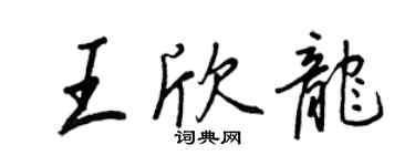 王正良王欣龙行书个性签名怎么写