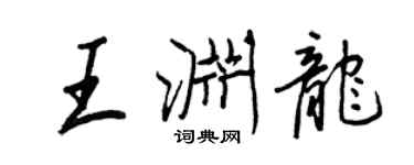 王正良王渊龙行书个性签名怎么写