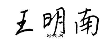 王正良王明南行书个性签名怎么写