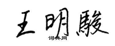 王正良王明骏行书个性签名怎么写