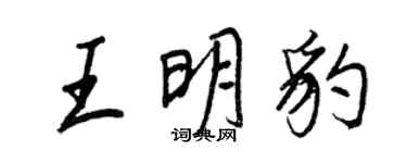 王正良王明豹行书个性签名怎么写