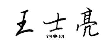 王正良王士亮行书个性签名怎么写